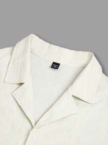 Manfinity Homme Plus Size Men's Casual Solid Color Short Sleeve Shirt, Versatile For Summer - Beige - View 4