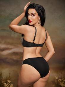 PinupGlam Bestickter Patchwork Retro Stil Damen Wäscheset