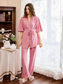 Côtesoire 2 pièces Ensembles de pyjamas décontractés pour femmes