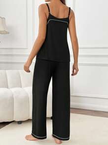 SHEIN Maternity Two Pieces Suits Summer Outfits For Women - Black - View 2