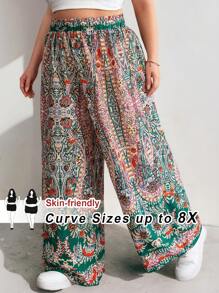SHEIN CURVE+ Plus Size Loose Casual Pants, Suitable For Summer
