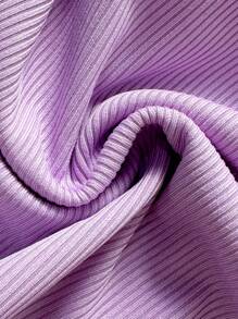 Swim Mod 2025 New Women's Swimwear Summer Solid Color Bow Strap Triangle Bikini Set With Side Drawstring Beach Dress 3 Piece Bikini Set Set - Purple - View 6