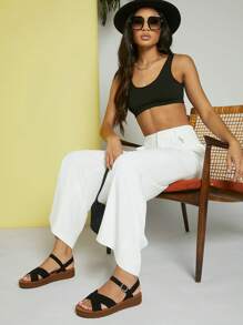 SHUZIA Giày Sandal Quai Chéo Da Giả Quà Tặng Ngày Lễ Valentine Năm Mới Giày Mùa Hè Quà Tặng Valentine - màu đen - Xem 2