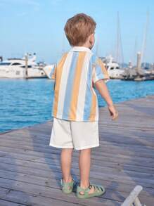 Joliand Joliand 2 Packs Young Boys Casual Sports College Street Cute Vacation Bardo Striped Polo Top And White Shorts Set Suitable For Kids Outfits Young Boy Clothes Back To School Boys Set Suitable For Birthday Parties, Evening Parties, Performances, Weddings, Baptisms, Opening Ceremonies Daily Suitable For Daily Use Suitable For School Suitable For Travel Suitable For Sports Suitable For Spring And Summer Seasons