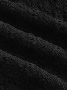 SHEIN MOD Black Cropped Jacquard Knit Tank Top And Maxi Skirt Elegant 2-Piece Set - Black - View 3