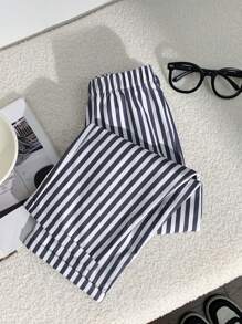 Young Boys Casual Comfortable Versatile Striped Pattern Straight Leg Pants - Grey - View 8