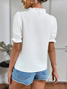 Easowa Women's Casual Embroidered Holiday White Cotton Blouse Summer Outfits For Women Vacation Outfits Woman Going Out Tops Women Cute Summer Tops Boho Women's Clothing Old Money Style