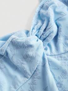 SHEIN MOD Light Blue Bow Strap Women's Spring Dress, Pink Short Dress,Sun Dress - Baby Blue - View 3