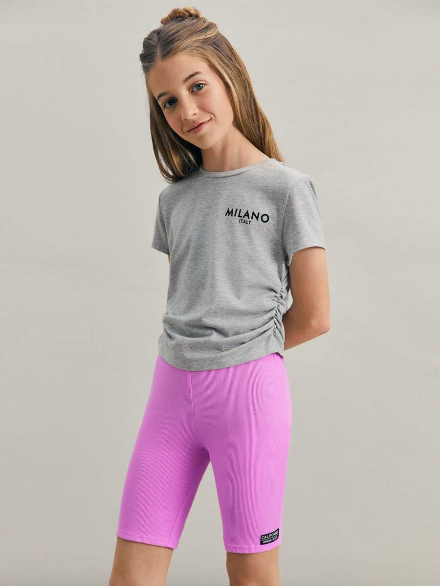 SHEIN 3 paia di leggings aderenti e versatili, comodi, adatti per ragazze pre-adolescenti, 3 stili diversi, ideali per pendolarismo, scuola, uso casual quotidiano, vacanze, sport, primavera/estate - Multicolore - Visualizzare 1