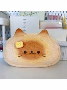 1 pezzo Simpatico astuccio portapenne imbottito con grande capacità, espressivo motivo a gatto, astuccio creativo per studenti, pratica borsa multifunzionale per scuola, cancelleria, cosmetici, prodotti per la cura della pelle, rossetti, pennelli, monete, piccoli oggetti, articoli per il ritorno a scuola, forniture scolastiche