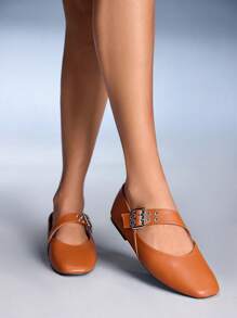 CUCCOO GRLICON Zapatos planos de estilo Y2K para mujer, adecuados para looks punk, motero, chica cool, Halloween, Navidad y fiestas - Marrón - Ver 5