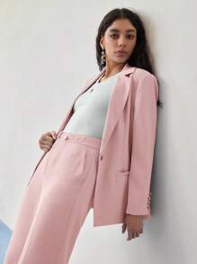 MOTF STUDIO SINGLE BUTTON STRUCTURED BLAZER