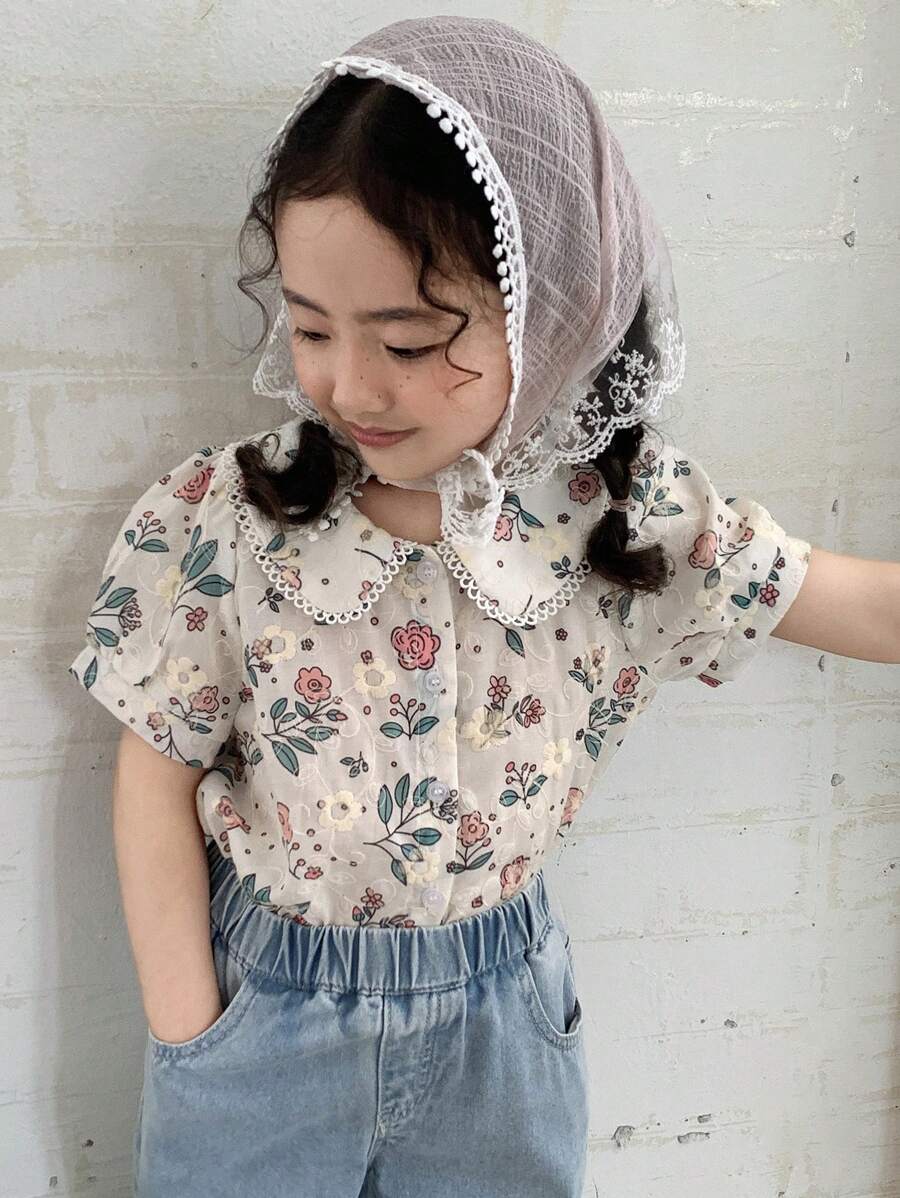 Dazy Kids 年轻女孩时尚夏季短袖衬衫 - 白色 - 查看 1