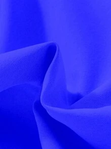 SHEIN Tween Girls Solid Lapel Neck Short Sleeve Single-Breasted Top And Wide-Leg Pants Casual 2 Pieces Set - Royal Blue - View 3