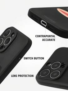 Paul Frank X SHEIN Slitstarkt, modernt och roligt mobilskal, skyddande skal med apmönster, kompatibelt med - Svart - Visa 3