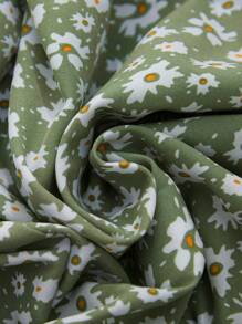 SHEIN BOHO FLORAL Bowknot Front Hollow Maternity Jumpsuit, Summer Maternity Jumpsuits For Woman - Green - View 6