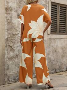 SHEIN Clasi 2pcs Floral Printed Women Set, Suitable For Summer