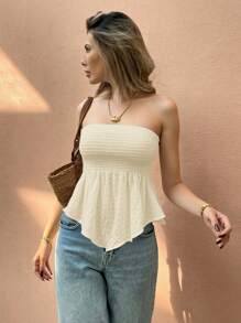 Serisse Women's Solid Color Strapless Camisole Top, Casual Resort Wear