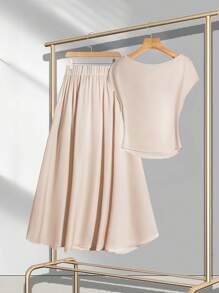 Franclia Women Two Pieces Outfits For Daily Wear - Apricot - View 2