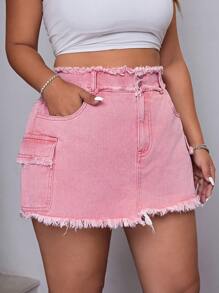 SHEIN ICON Fashion High-Waist Denim Shorts, Suitable For Summer - Pink - View 7