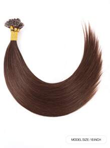 160 piezas de extensiones de cabello humano rectas tipo U-Tip de alta calidad con queratina para mujeres principiantes, fáciles de usar, extensiones de cabello color marrón - S4 - Ver 2