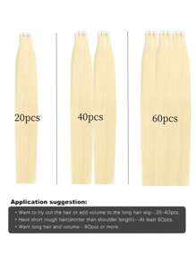 20pcs Straight 613 Human Hair Tape In Hair Extension Human Tape Ins 50G Blonde Color Hair Extensions For Halloween Costumes