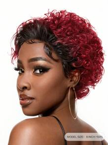 1B/Red 6inch Pixie Cut Wig Human Hair 13x1 Lace Frontal Wigs Human Hair Short Wig - S1/Red - View 3