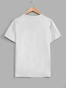 RueChic Set de 3 camisetas de manga corta regulares con estampado de vibe de verano para hombre
