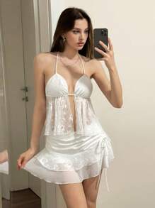 Sweetina 女士两件套日常服装 7 月 4 日女士服装 - 白色 - 查看 2