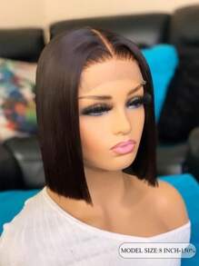 4x4 短款波波头蕾丝前部真人发假发透明蕾丝闭合预拔假发女士 - SNatural - 查看 5