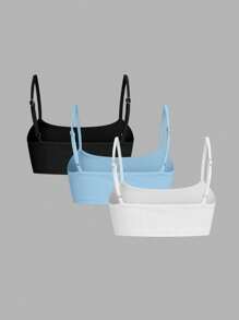 SHEIN Unity Women's Basic Cropped Tank Top 3 Packs Topspack Of Topssports Bra Packmultipack Topscrop Tops Teen Girls - Multicolor - View 2