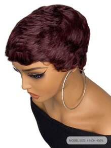 4inch 4# Pixie Cut Wig Human Hair Wigs With Bangs Non Lace Front Wigs For Women For Halloween Costumes