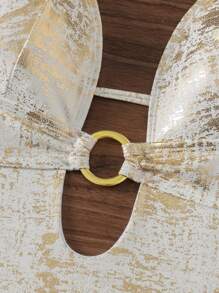 Swim Vcay 女式夏季镂空V领连体泳衣，春假和节日波西米亚海滩风格 - 白色 - 查看 5