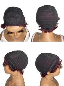 4inch 4# Pixie Cut Wig Human Hair Wigs With Bangs Non Lace Front Wigs For Women For Halloween Costumes