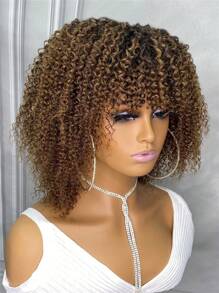 1b30捲曲假髮,機制假髮,250密度remy短捲人髮假髮 - S1/30 - 查看 4