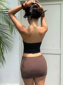 Aloruh Top tub sexy pentru femei, negru, cu model stea de mare, pentru festivaluri de muzică, sărbători, tip bandeau, cu imprimeu de stea de mare, pentru femei - Negru - Vizualizare 2