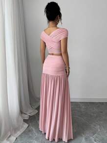 SHEIN PETITE Women Two Pieces Outfits For Daily Wear - Pink - View 2