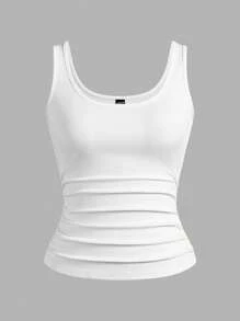 Slaydiva Multi-Pack Basic Slip Cami Top, Narrow Ribbed V-Neck Tank For Women, Black & White, Casual