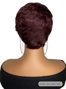 4inch 4# Pixie Cut Wig Human Hair Wigs With Bangs Non Lace Front Wigs For Women For Halloween Costumes