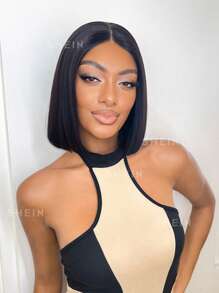 4x4 短款波波头蕾丝前部真人发假发透明蕾丝闭合预拔假发女士 - SNatural - 查看 4