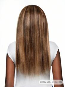 Straight Headband Wigs Highlighted Human Hair Machine Made Wig For Beginners Highlight Color