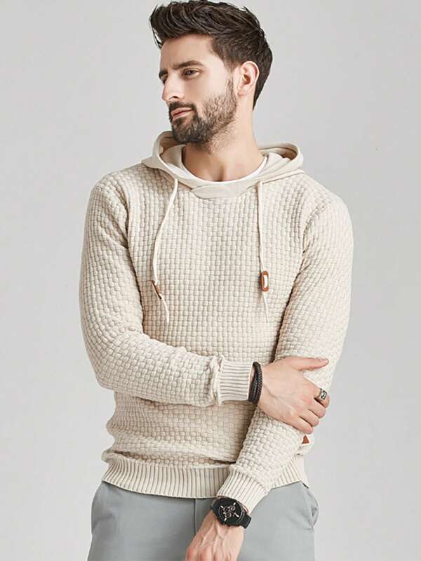 Manfinity Homme Men Patch Detail Hooded Sweater
