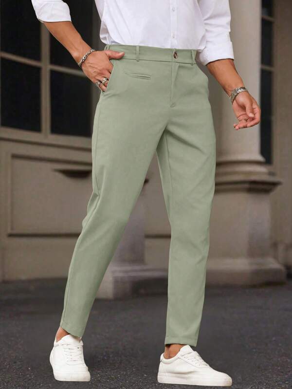 Manfinity Bizformal Pantalon d'été mode unicolore pour hommes