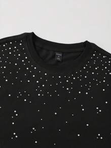 ROMWE MEN Street Life Men's Sparkling Rhinestone Loose Fit Tank Tops, Fashion Summer, Rave, 2000s Style - Black - View 2