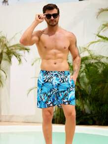 Manfinity KASUA Men's Fashion Beach Shorts, Suitable For Summer - Blue - View 3