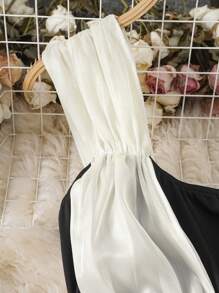 Calvaya Elegante abito da donna con spalle scoperte e fiocco