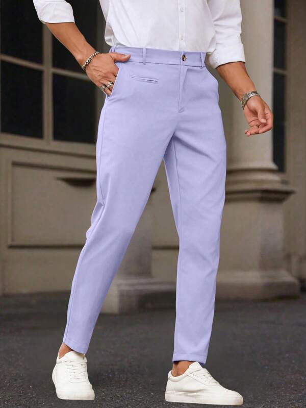 Manfinity Bizformal Pantaloni sport casual pentru bărbați, culoare uni, cu picior drept
