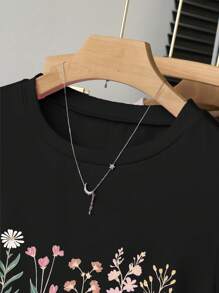 INAWLY تيشيرت نسائي بياقة مستديرة وأكمام قصيرة، موضة الصيف