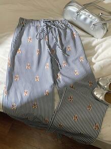 Comfortcana 熊条纹印花声音抽绳休闲裤 - 彩色 - 查看 7