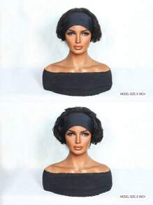 Water Wave Headband Wig Short Human Hair Wigs With Head Band  Affordable Hair Replacement Headbands Wig Ready Wear To Go Daily Use Natural Black Color - Natural Black - View 4